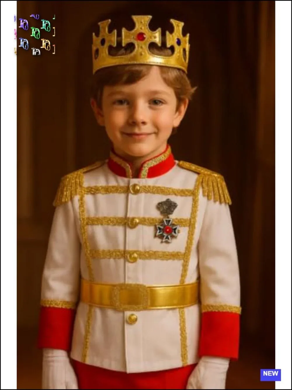 Kids Prince Charming Costume Set, Royal Prince Uniform for Boys Ages 4-9